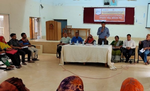 Pritish Roy attending Platform formation meeting at Bagherpara Upazila on 18 March 2020